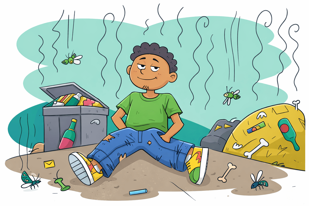 Иллюстрация глагола stink